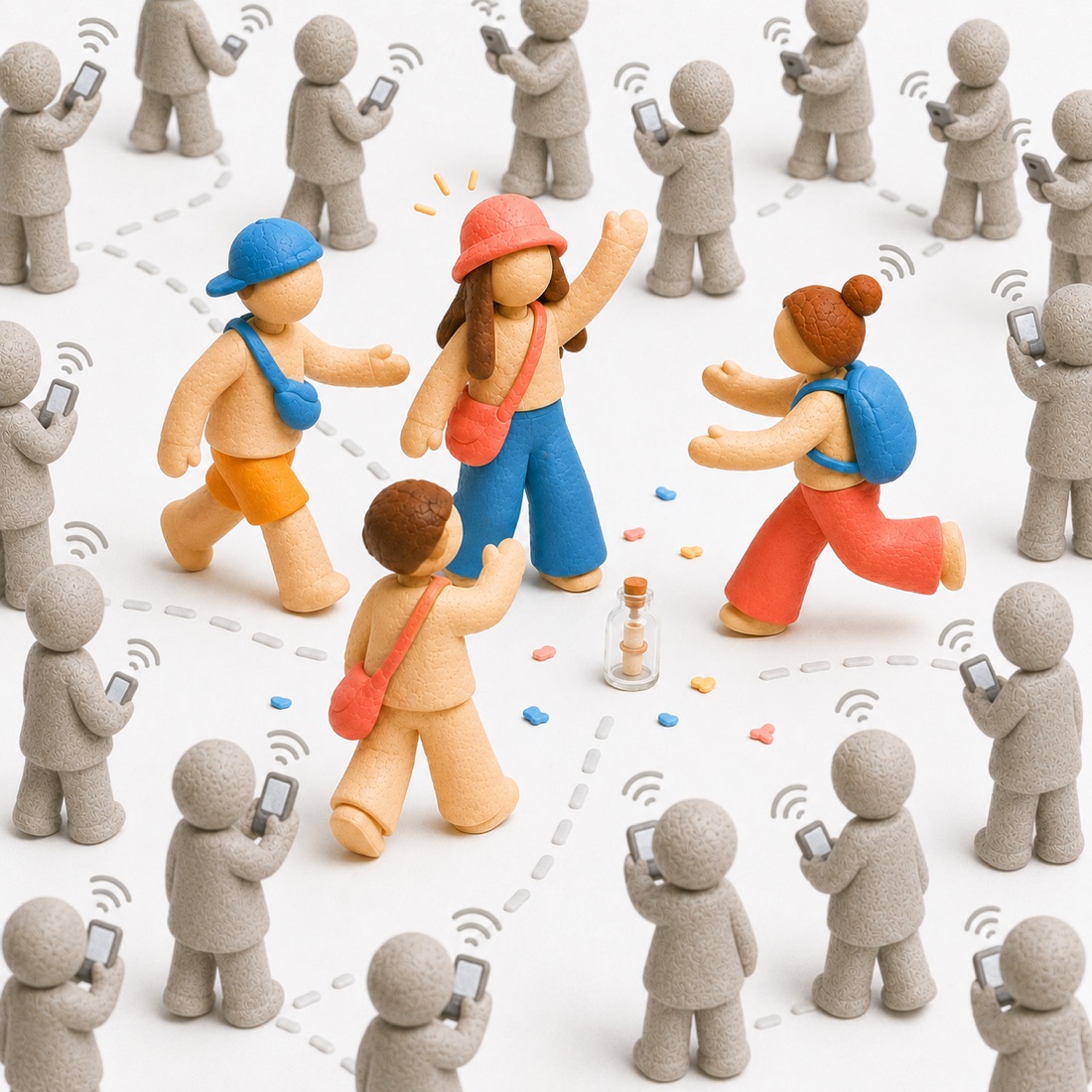 Opening the app to refresh the crowd